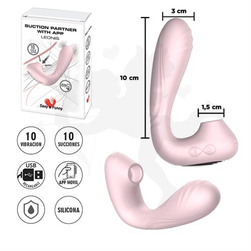 Estimulador de punto G con succionador de clitoris y bateria recargable